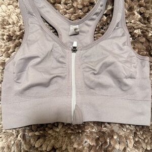 Women's Zip-Front Sports Bra - Gray